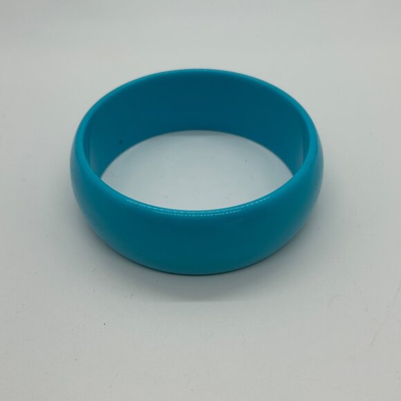 Vintage Turquoise Acrylic Set 2 Necklaces Bangle Bracelet Chunky Bead Statement - Picture 9 of 13